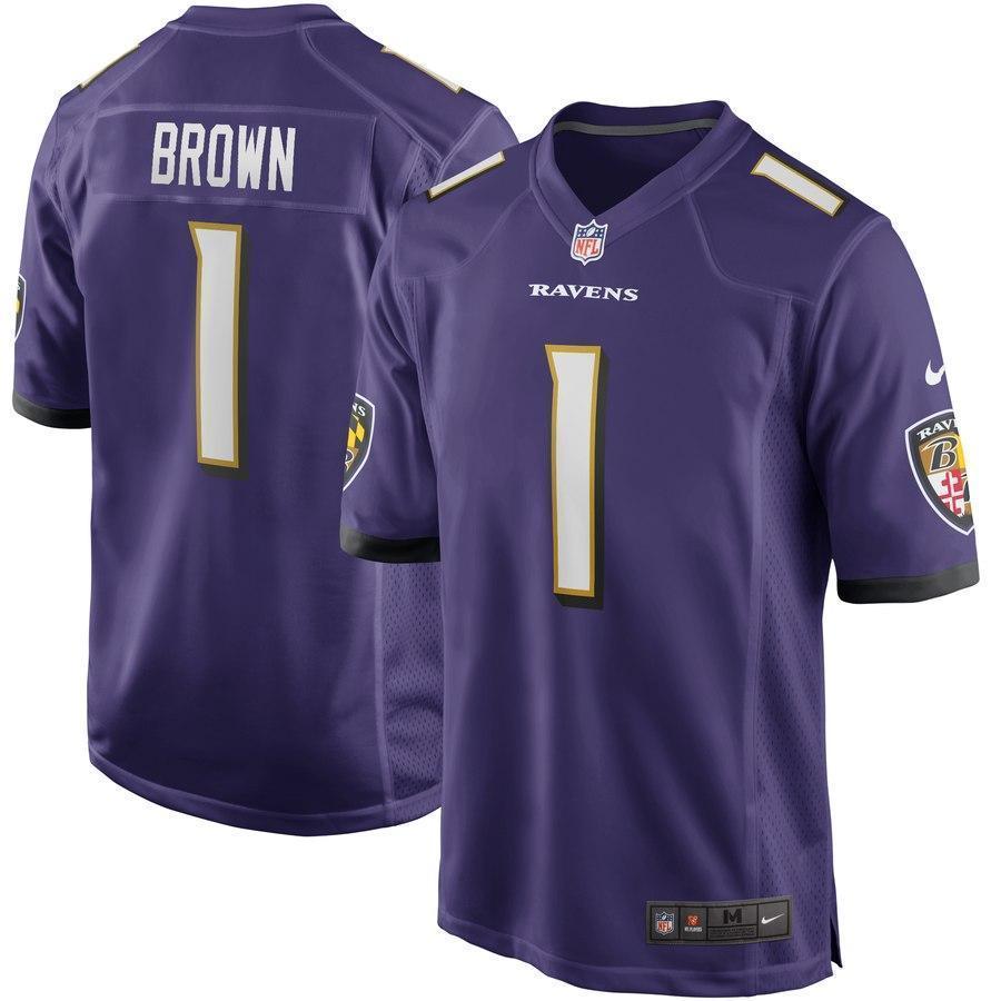 Marquise Brown Baltimore Ravens 2019 Draft First Round Pick Game Jersey - Purple