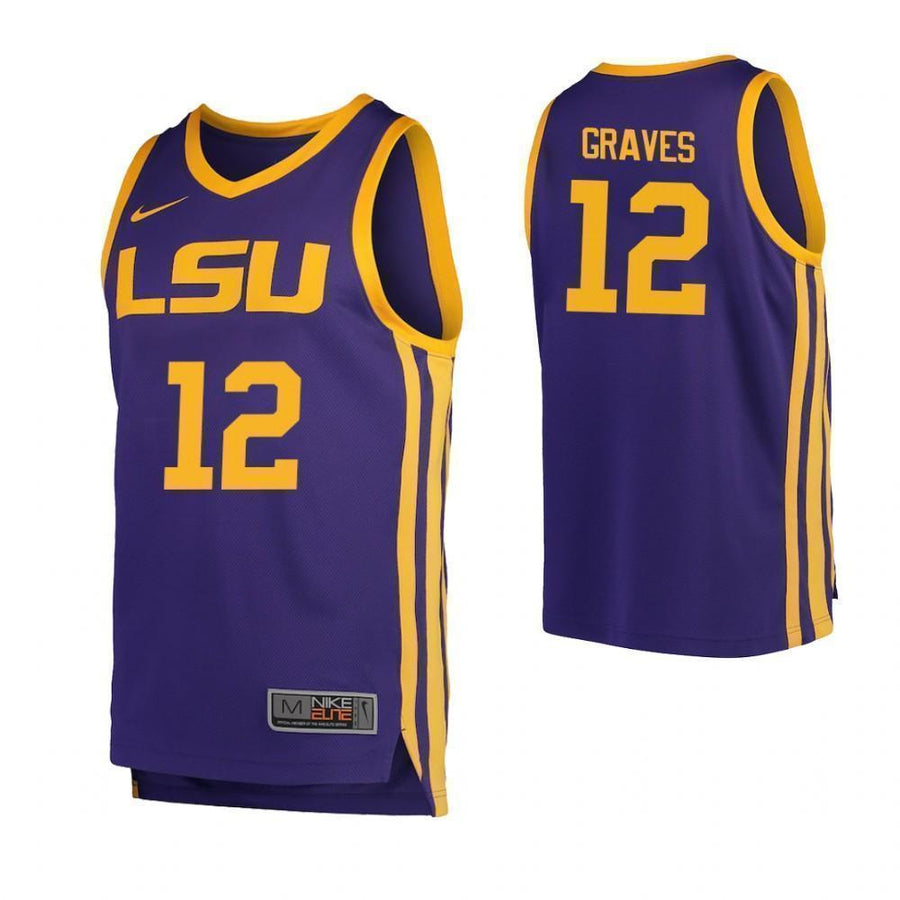 Marshall Graves LSU Tigers Basketball Jersey - Purple