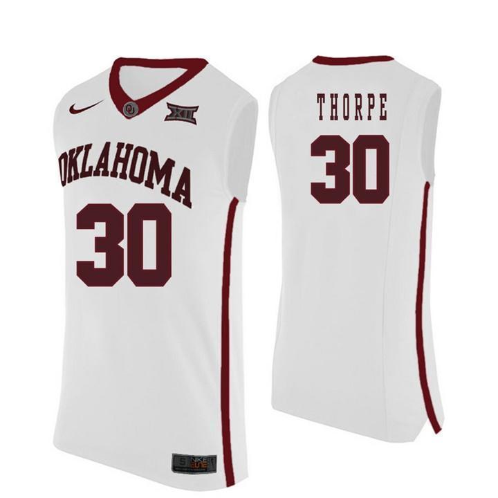 Marshall Thorpe Oklahoma Sooners Basketball Jersey - White