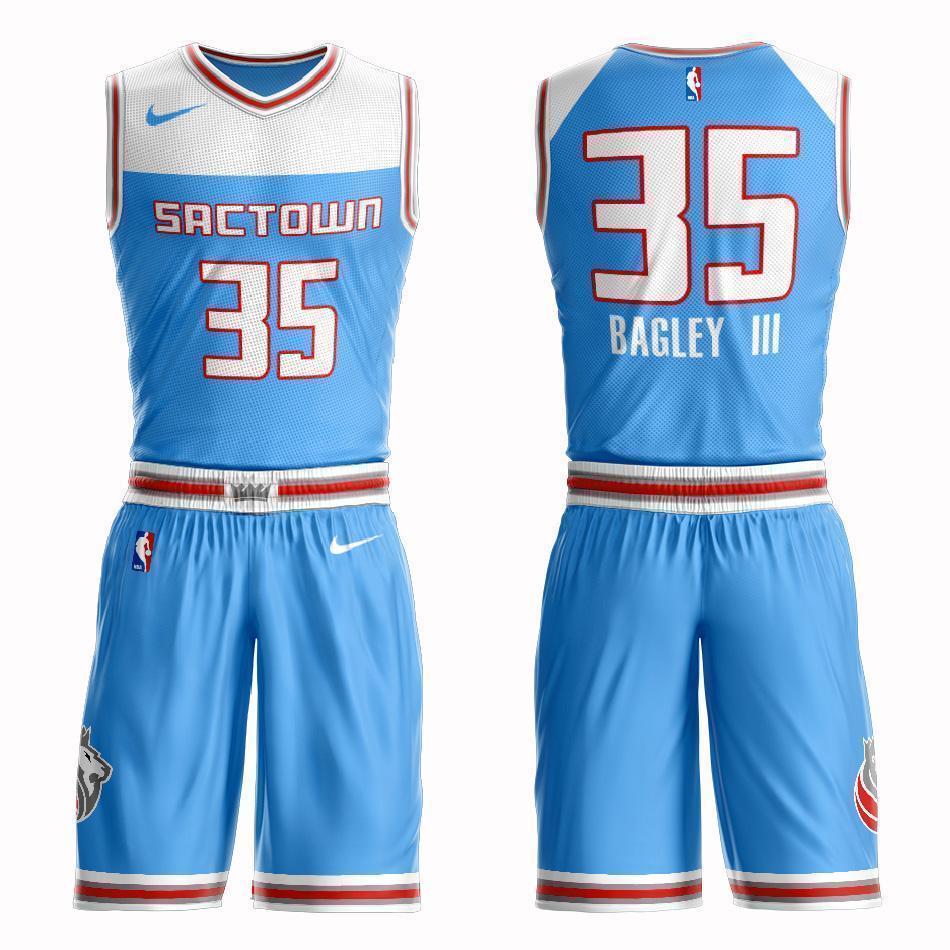 Sacramento Kings #35 Marvin Bagley III City 2019 Jersey and Pant Set