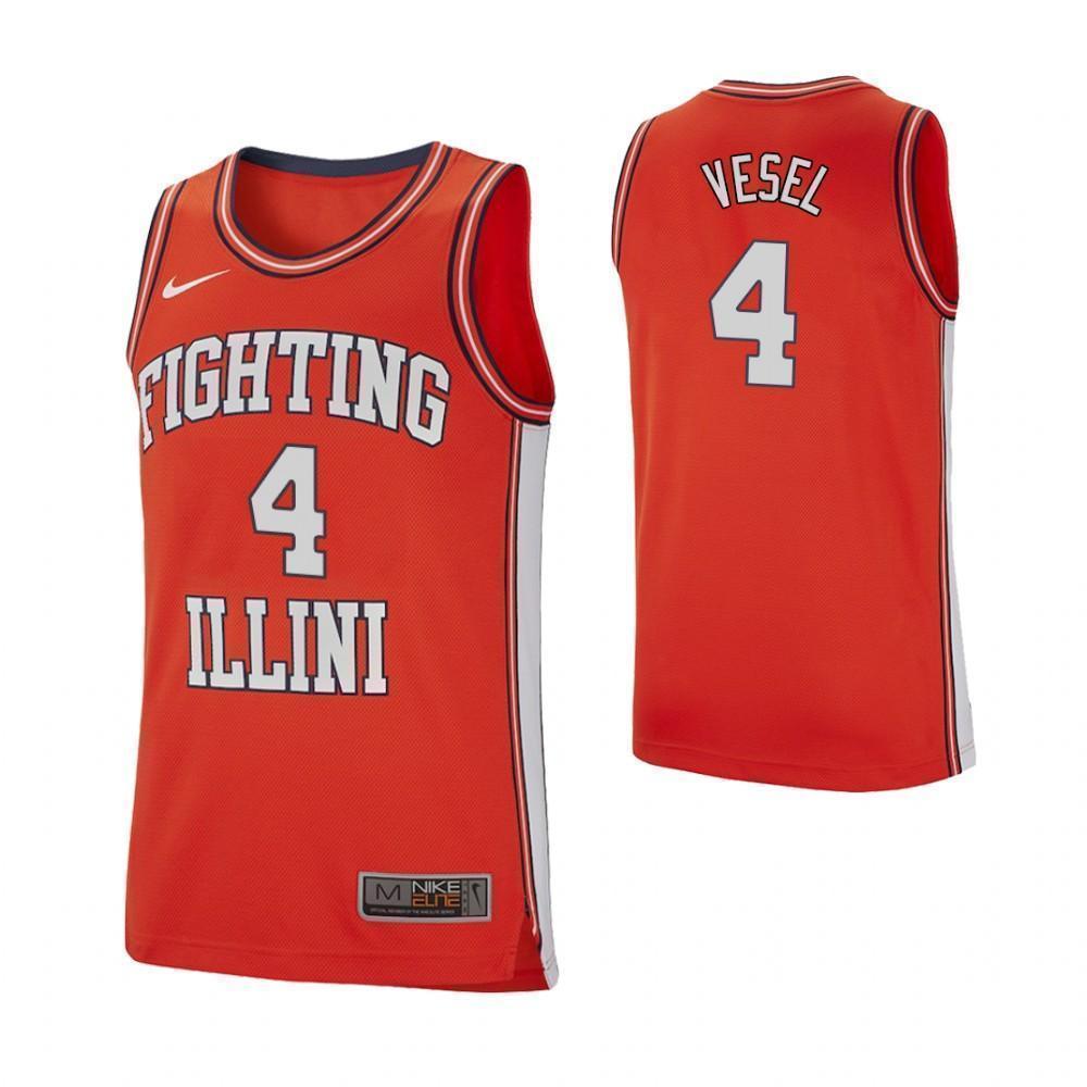 Matic Vesel Illinois Fighting Illini Basketball Jersey - Red