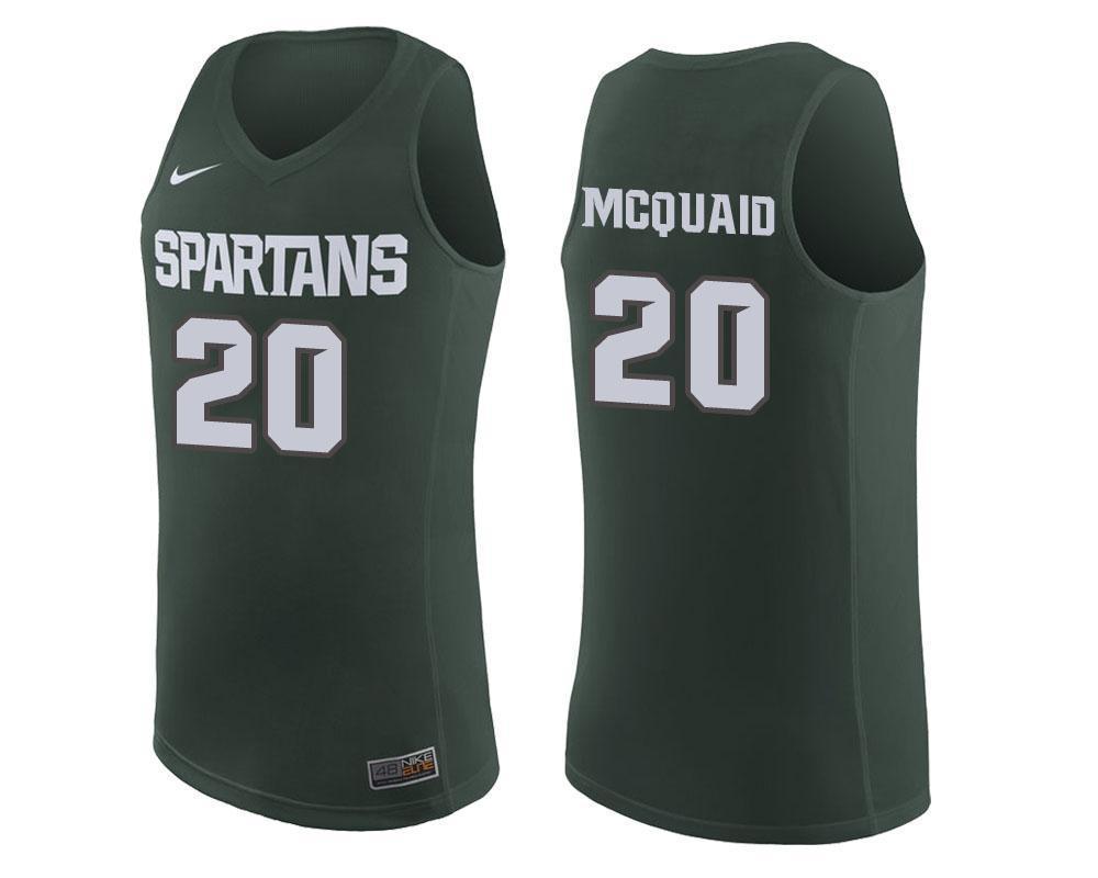Matt McQuaid Michigan State Spartans Basketball Jersey - Green