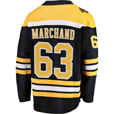 Men s Boston Bruins Brad Marchand Fanatics Branded Black 2019 Stanley Cup Final Bound Home Breakaway Player Jersey Black Yellow