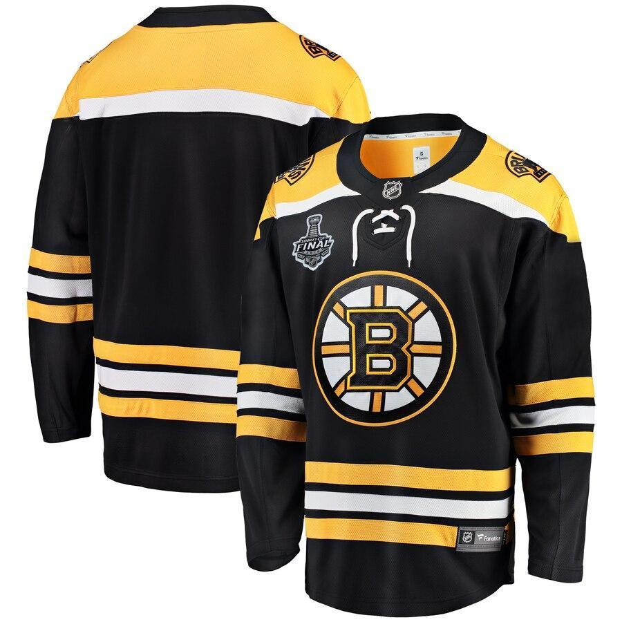 Men s Boston Bruins Fanatics Branded Black 2019 Stanley Cup Final Bound Home Breakaway Jersey Black