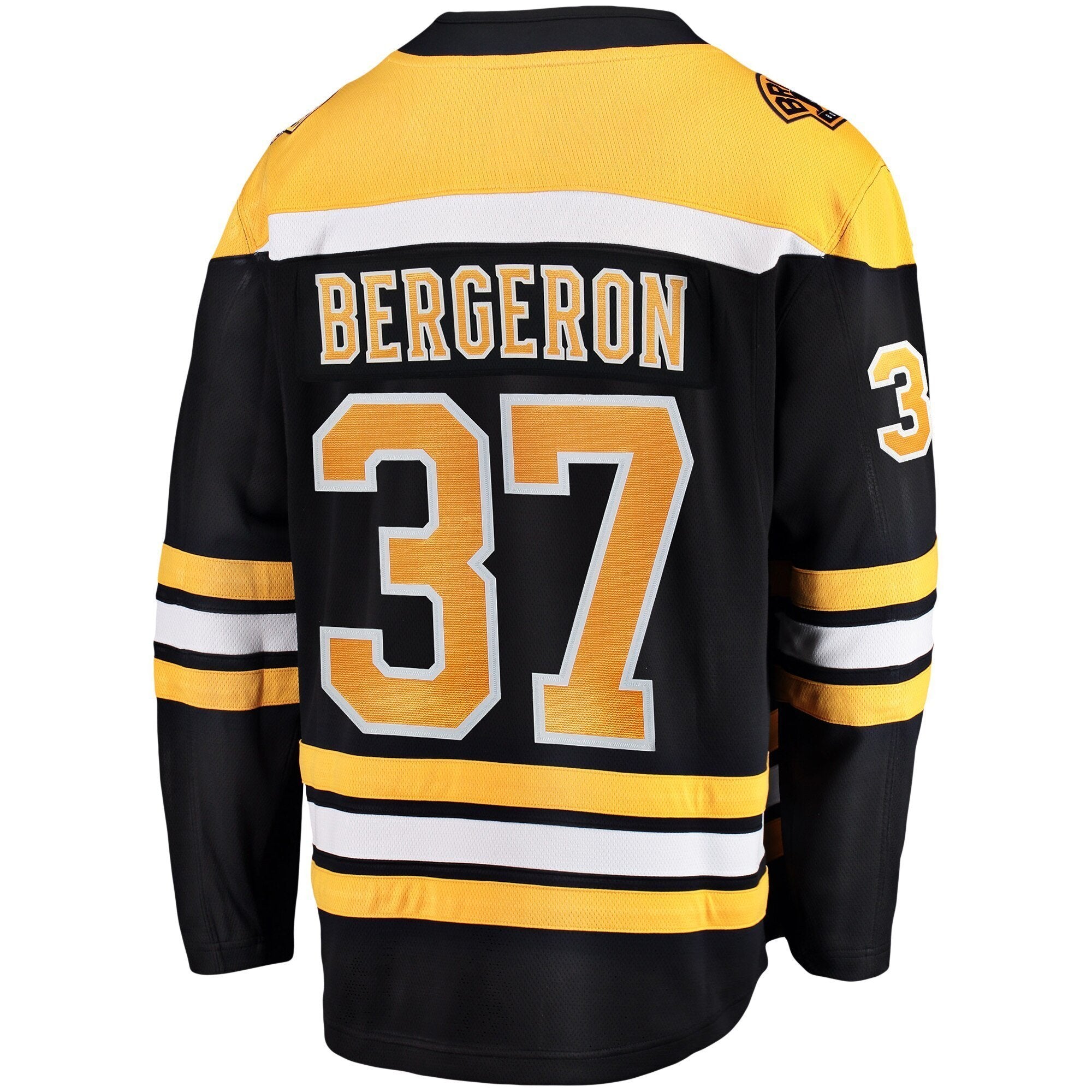 Men s Boston Bruins Patrice Bergeron Fanatics Branded Black 2019 Stanley Cup Final Bound Home Breakaway Player Jersey Black Yellow