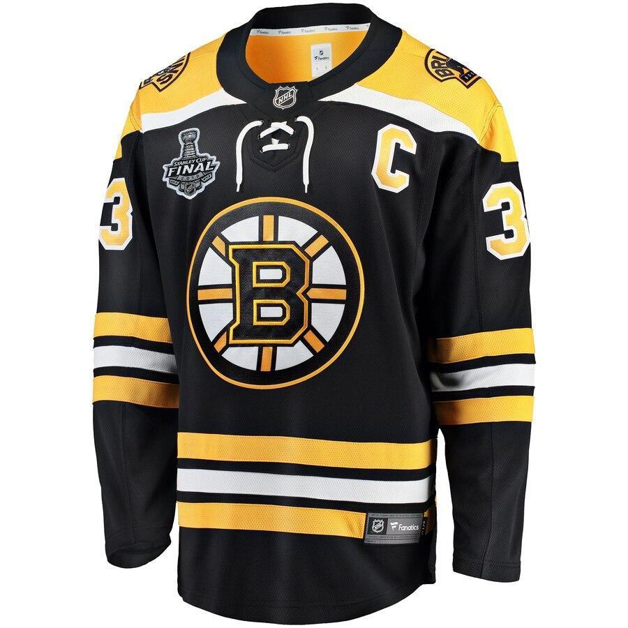 Men s Boston Bruins Zdeno Chara Fanatics Branded Black 2019 Stanley Cup Final Bound Home Breakaway Player Jersey Black Yellow