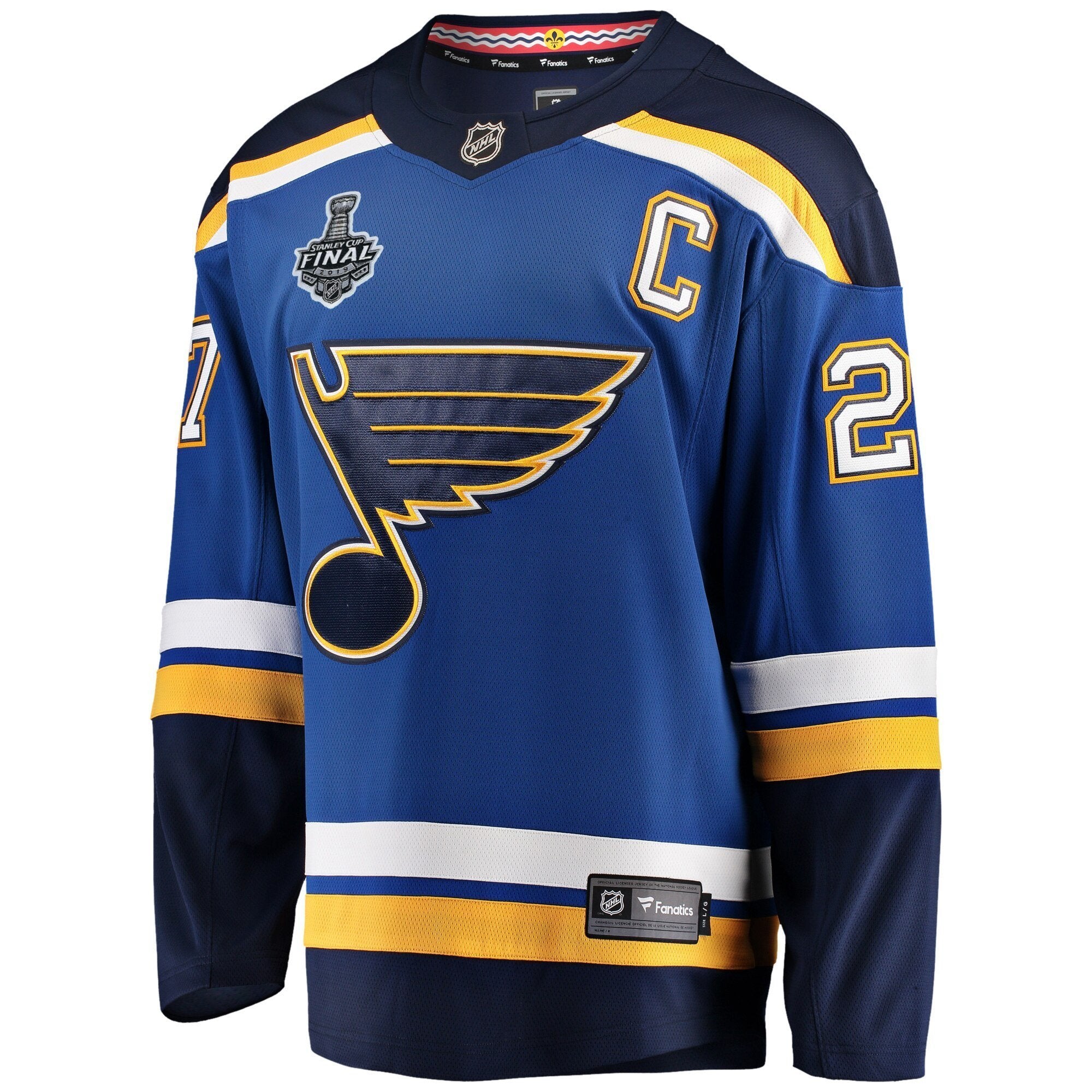 Men s St Louis Blues Alex Pietrangelo Fanatics Branded Blue Home 2019 Stanley Cup Final Bound Breakaway Player Jersey
