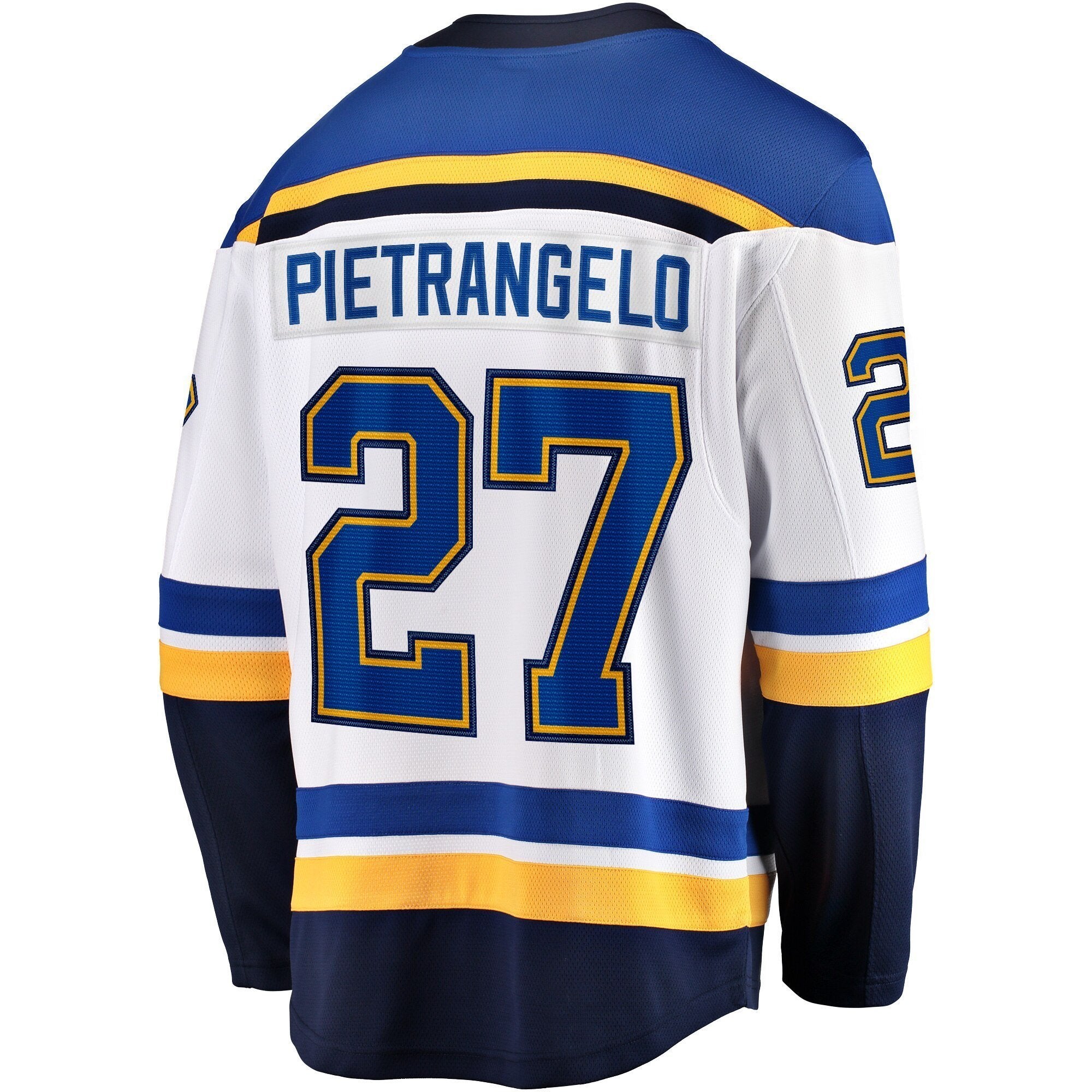 Men s St Louis Blues Alex Pietrangelo Fanatics Branded White Away 2019 Stanley Cup Final Bound Breakaway Player Jersey