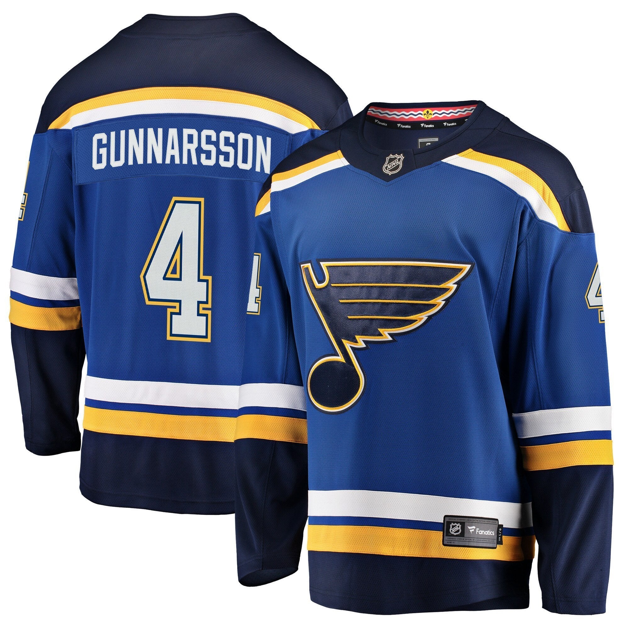 Men s St Louis Blues Carl Gunnarsson Fanatics Branded Blue Breakaway Player Jersey