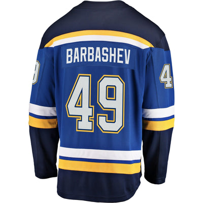 Men s St Louis Blues Ivan Barbashev Fanatics Branded Blue Breakaway Player Jersey