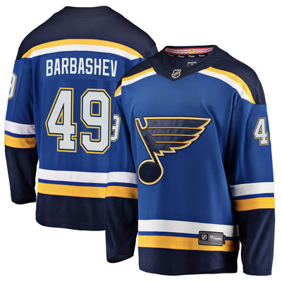 Men s St Louis Blues Ivan Barbashev Fanatics Branded Blue Breakaway Player Jersey