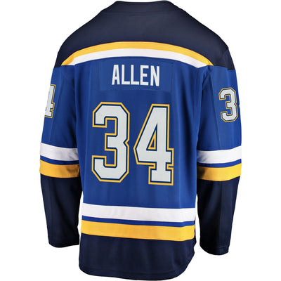 Men s St Louis Blues Jake Allen Fanatics Branded Blue Breakaway Player Jersey