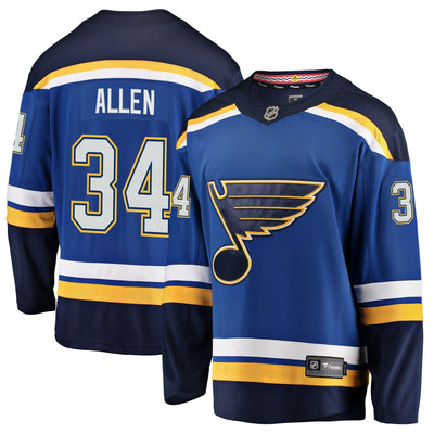 Men s St Louis Blues Jake Allen Fanatics Branded Blue Breakaway Player Jersey