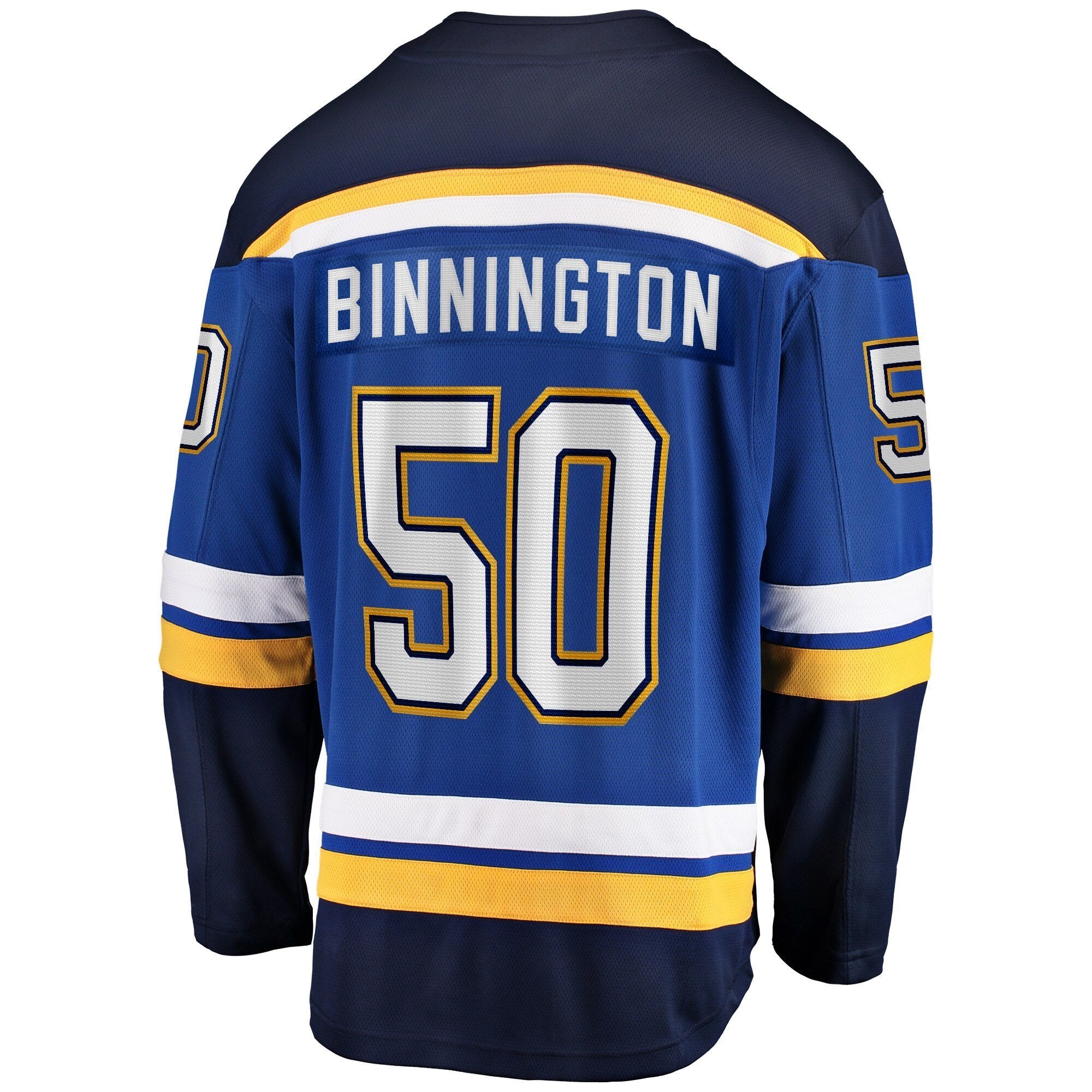 Men s St Louis Blues Jordan Binnington Fanatics Branded Blue Breakaway Home Jersey