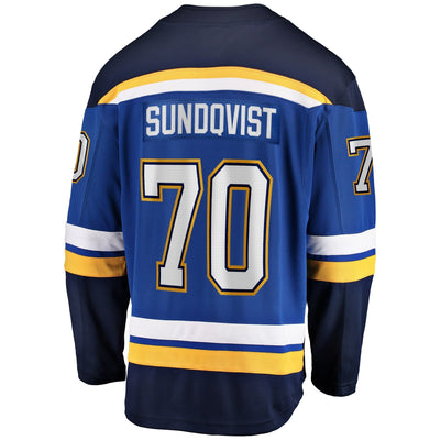 Men s St Louis Blues Oskar Sundqvist Fanatics Branded Blue Home Breakaway Player Jersey