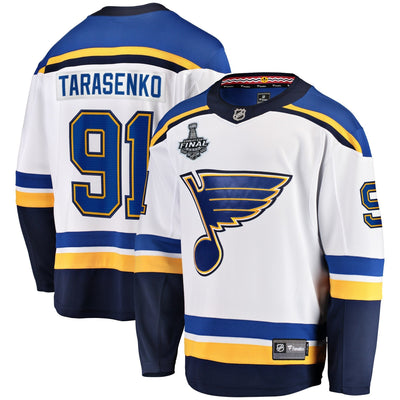 Men s St Louis Blues Vladimir Tarasenko Fanatics Branded White Away 2019 Stanley Cup Final Bound Breakaway Player Jersey