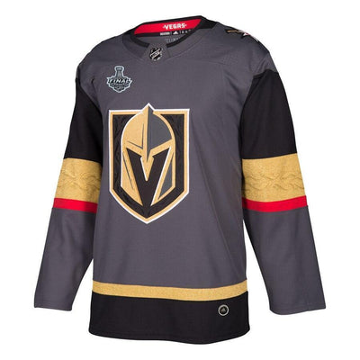Men s Vegas Golden Knights Gray 2018 Stanley Cup Final Bound Patch Authentic Jersey Gray