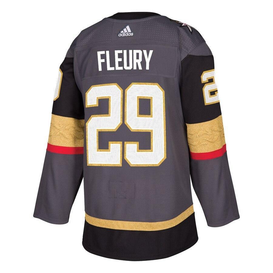 Men s Vegas Golden Knights Marc Andre Fleury adidas Gray 2018 Stanley Cup Final Bound Patch Authentic Player Jersey Gray