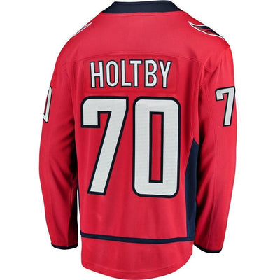 Men s Washington Capitals Braden Holtby Fanatics Branded Red 2018 Stanley Cup Champions Home Breakaway Player Jersey Red