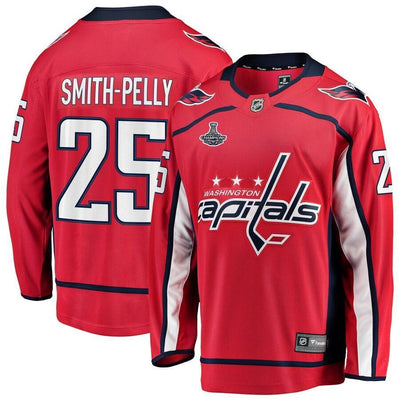 Men s Washington Capitals Devante Smith Pelly Fanatics Branded Red 2018 Stanley Cup Champions Home Breakaway Player Jersey Red