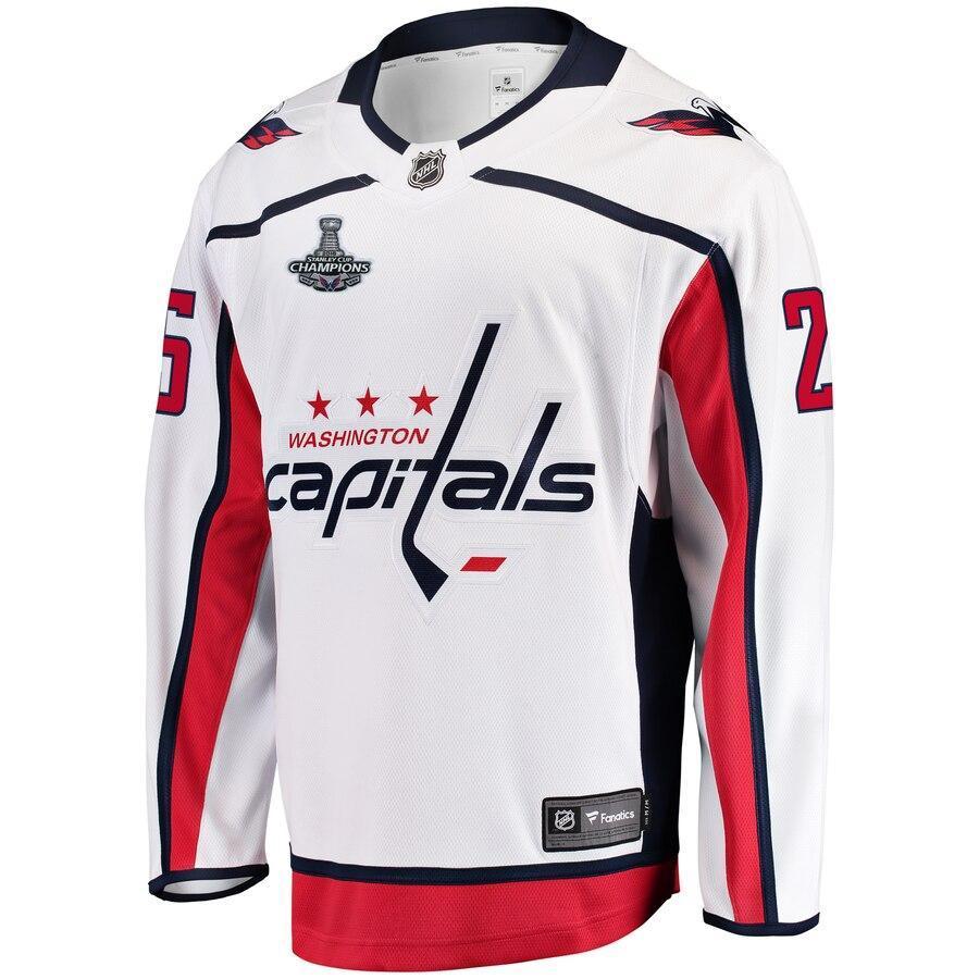 Men s Washington Capitals Devante Smith Pelly Fanatics Branded White 2018 Stanley Cup Champions Home Breakaway Player Jersey White