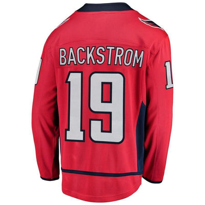Men s Washington Capitals Nicklas Backstrom Red 2018 Stanley Cup Champions Home Breakaway Player Jersey Red