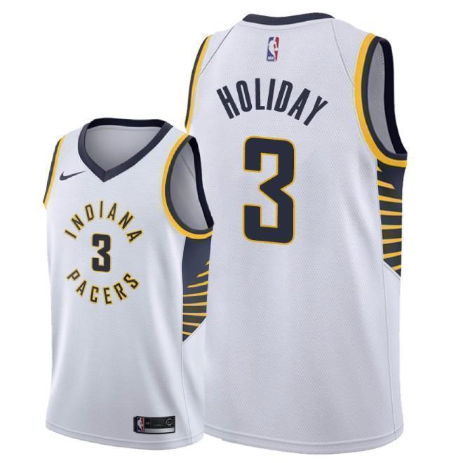 Indiana Pacers #3 Aaron Holiday Association Swingman Jersey - White