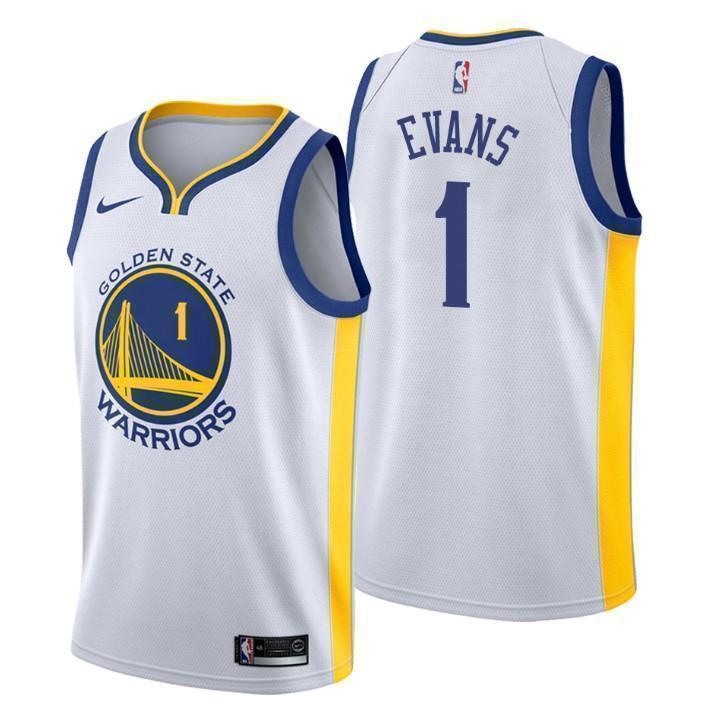 Golden State Warriors #1 Jacob Evans Association White Swingman Jersey