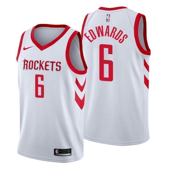 Houston Rockets #6 Vincent Edwards Association White Swingman Jersey
