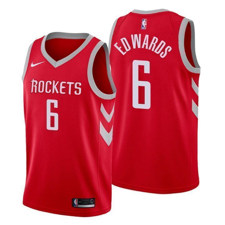 Houston Rockets #6 Vincent Edwards Icon Edition Red Swingman Jersey