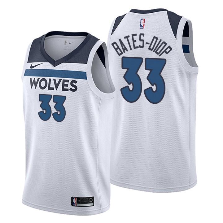 Minnesota Timberwolves #33 Keita Bates-Diop Association White Swingman Jersey