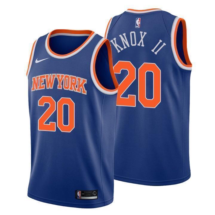 New York Knicks #20 Kevin Knox II Icon Edition Blue Swingman Jersey