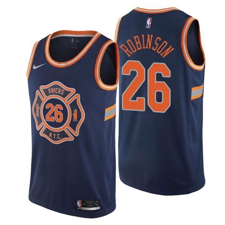 New York Knicks #26 Mitchell Robinson City Edition Navy Swingman Jersey