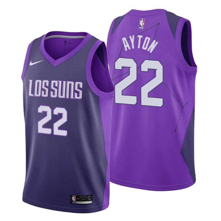 Phoenix Suns #22 DeAndre Ayton City Edition Navy Swingman Jersey