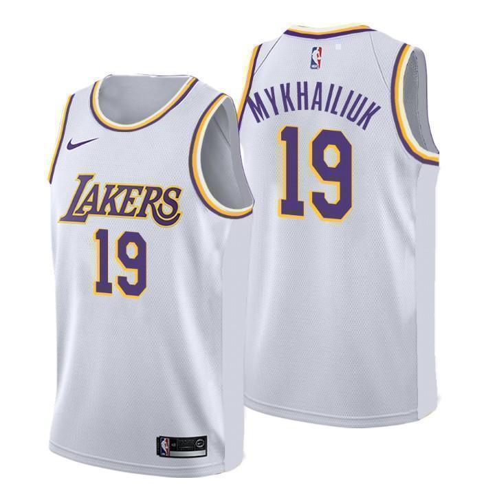 Los Angeles Lakers #19 Sviatoslav Mykhailiuk Association White Swingman Jersey