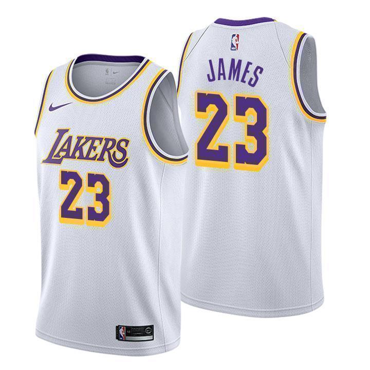 Los Angeles Lakers #23 Lebron James Association White Swingman Jersey