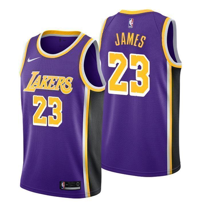 Los Angeles Lakers #23 Lebron James Statement Purple Swingman Jersey