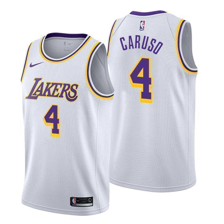 Los Angeles Lakers #4 Alex Caruso Association White Swingman Jersey