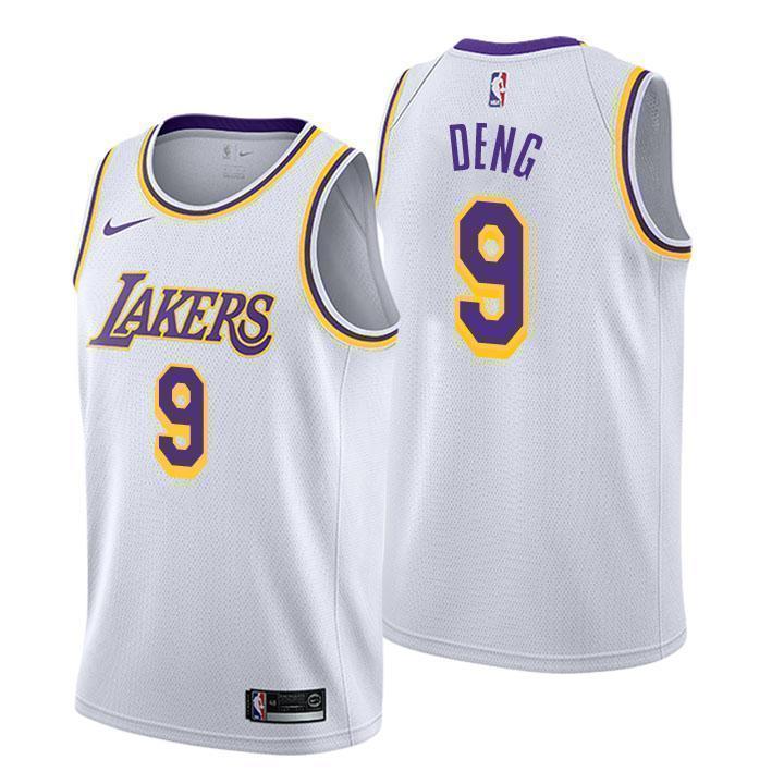 Los Angeles Lakers #9 Luol Deng Association White Swingman Jersey