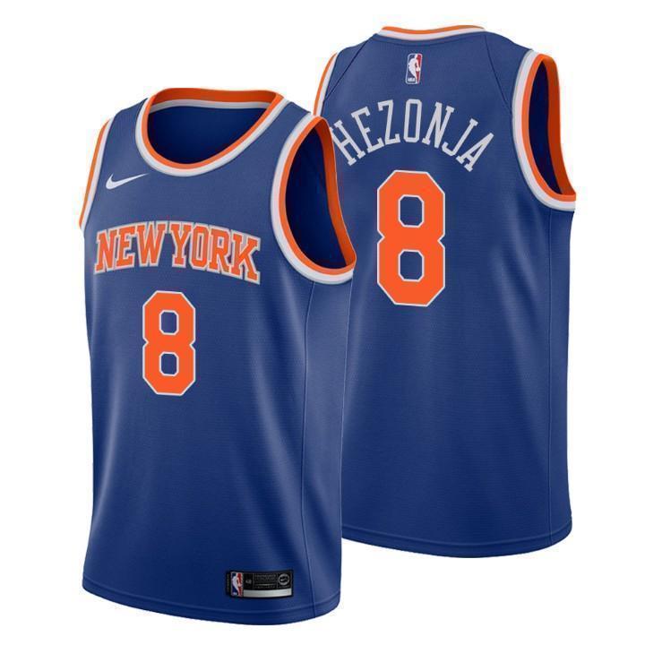 New York Knicks #8 Mario Hezonja Icon Edition Blue Swingman Jersey