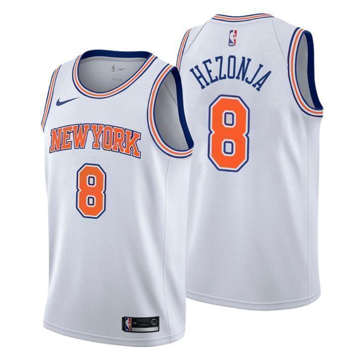New York Knicks #8 Mario Hezonja Statement White Swingman Jersey