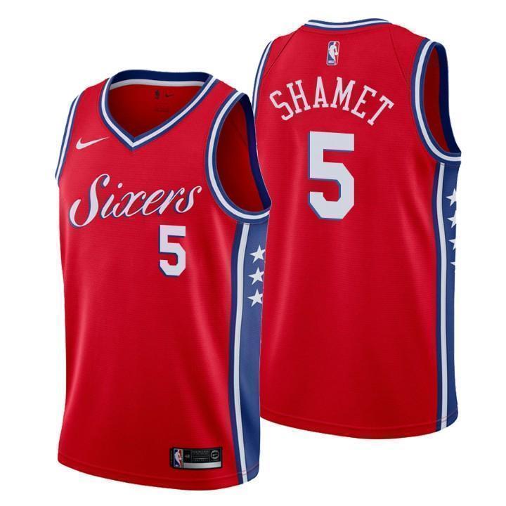 Philadelphia 76ers #5 Landry Shamet Statement Red Swingman Jersey