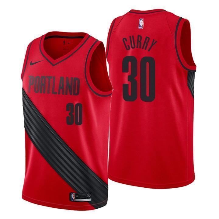 Portland Trail Blazers #30 Seth Curry Statement Red Swingman Jersey