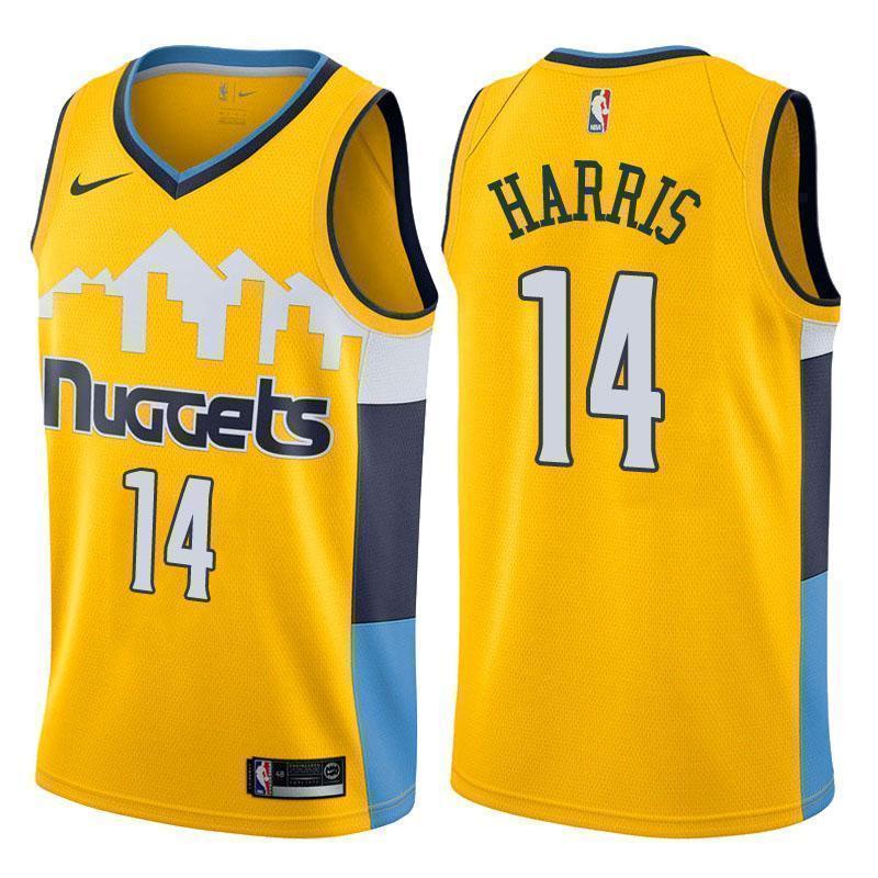 Denver Nuggets #14 Gary Harris Statement Gold Swingman Jersey
