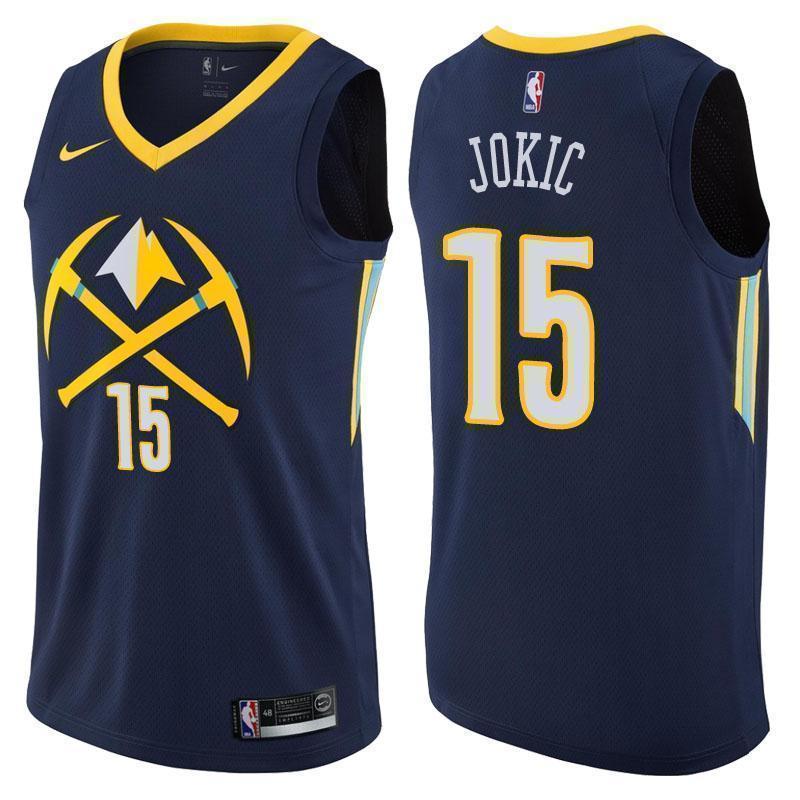 Denver Nuggets #15 Nikola Jokic City Edition Navy Swingman Jersey