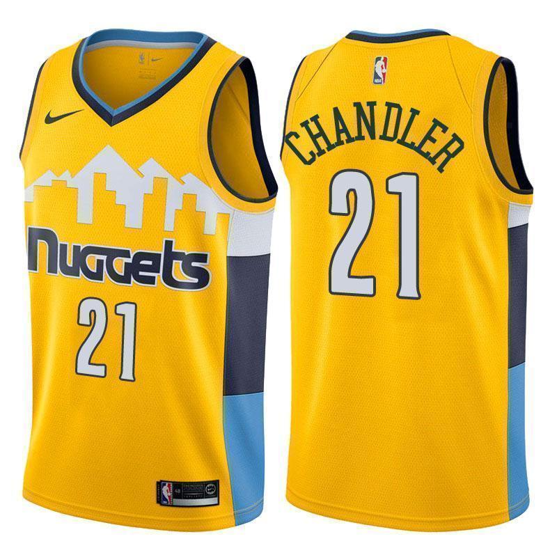 Denver Nuggets #21 Wilson Chandler Statement Gold Swingman Jersey