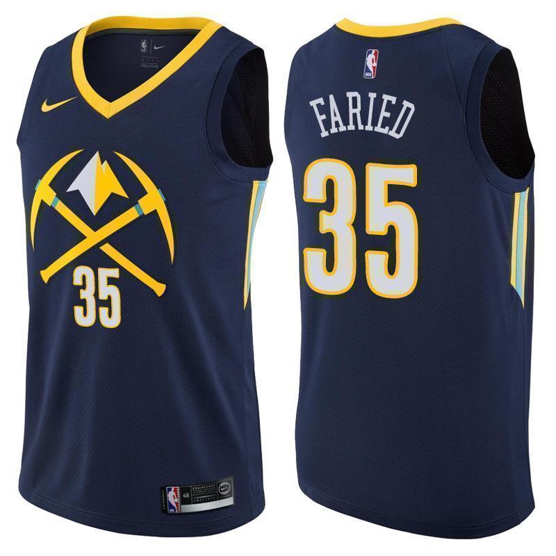 Denver Nuggets #35 Kenneth Faried City Edition Navy Swingman Jersey