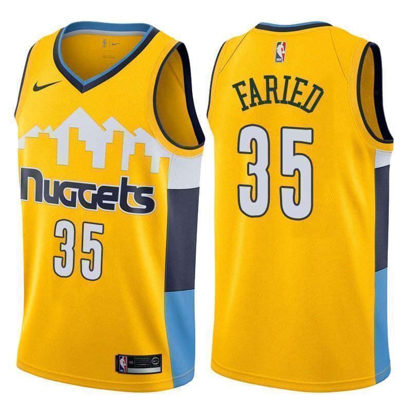 Denver Nuggets #35 Kenneth Faried Statement Gold Swingman Jersey