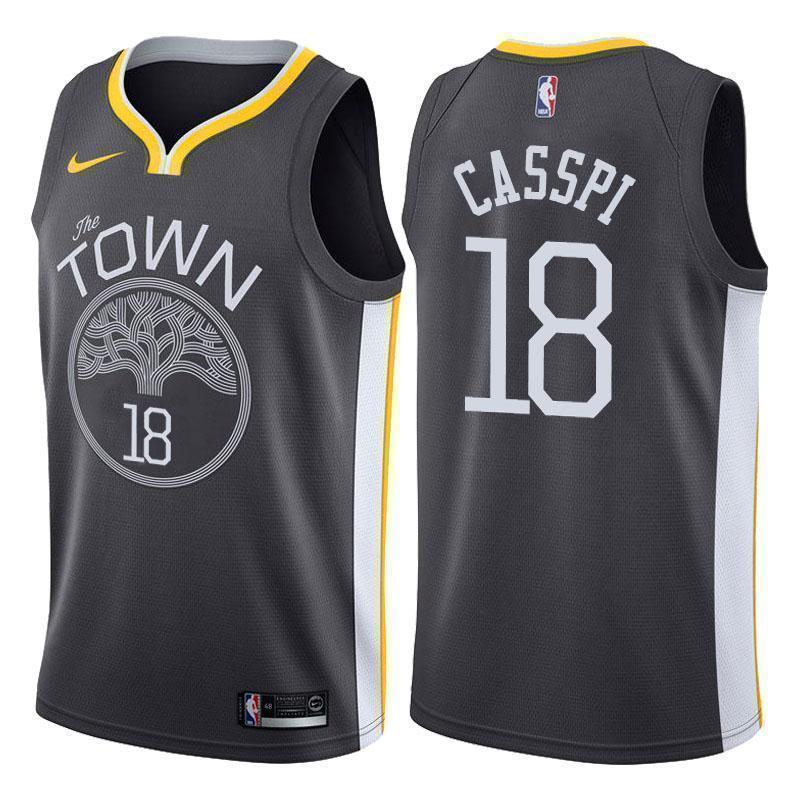 Golden State Warriors #18 Omri Casspi Statement Gray Swingman Jersey