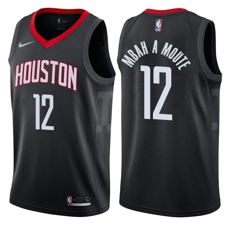 Houston Rockets #12 Luc Mbah a Moute Statement Black Swingman Jersey